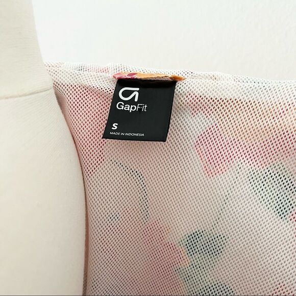 GapFit Floral Windbreaker Zip Jacket Retro Stripe Lightweight Hood S - Picture 4 of 6